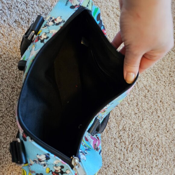 Vintage 1997 Original Disney Parks Mickey and Minnie Comic Purse - Blue - Picture 3 of 7